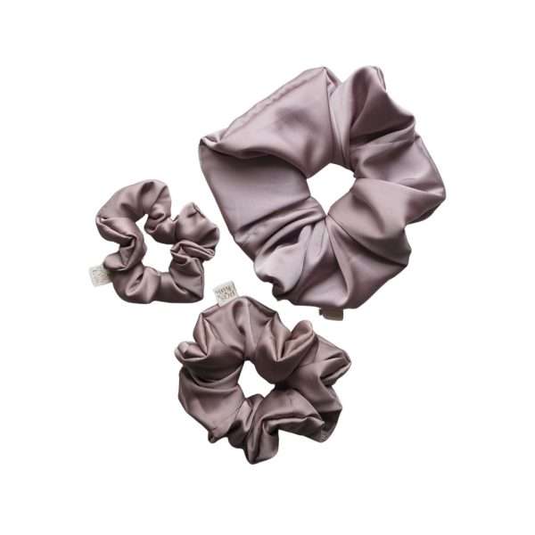 Priskini - Saténová Scrunchie gumička do vlasov - béžová