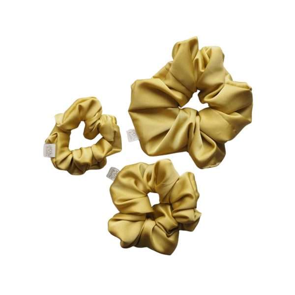 Priskini - Saténová Scrunchie gumička do vlasov - taupe S,L